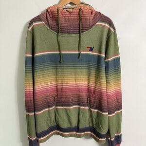 Aviator Nation Ninja Pullover Hoodie Aztec Serape Tulum Unisex XXL